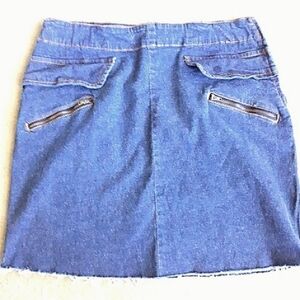 DETAILS Jeans Skirt 17" Size 10 Stretch Lightly Distressed